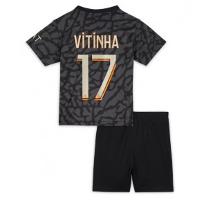 Paris Saint-Germain Vitinha Ferreira #17 Replika Babytøj Tredje sæt Børn 2023-24 Kortærmet (+ Korte bukser)